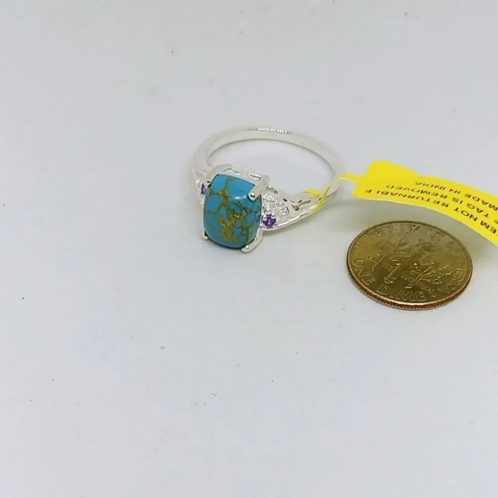 Mojave Blue Turquoise Sterling Silver Ring Size 10